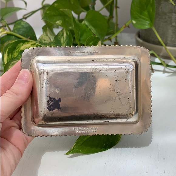 Vintage Amerexware Silver Plated Smoking Tray, Small Silver Decorative Tray - Picture 5 of 7